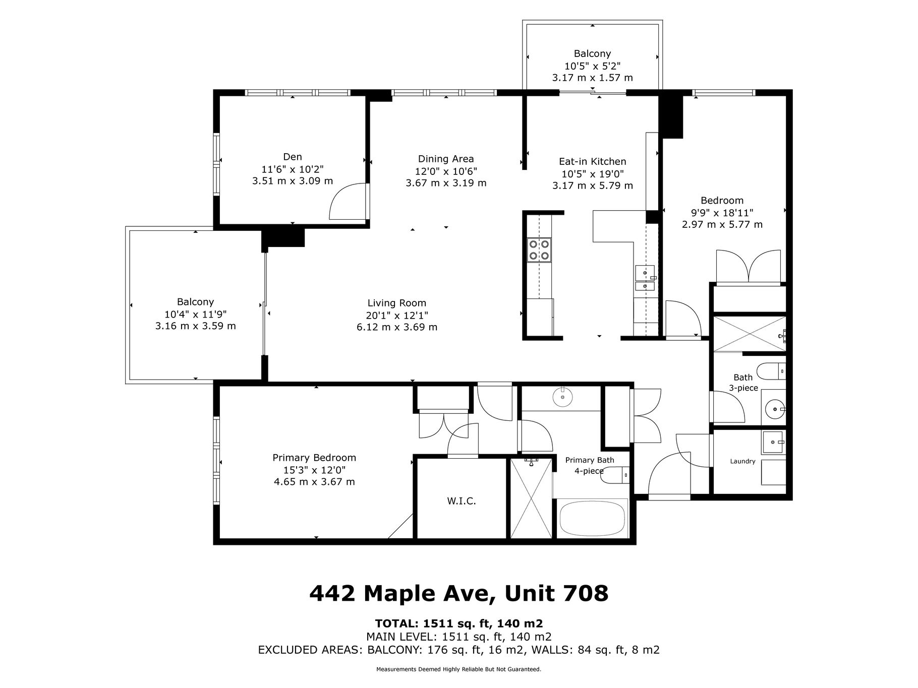 #708-442 Maple Ave, Burlington Floorplan